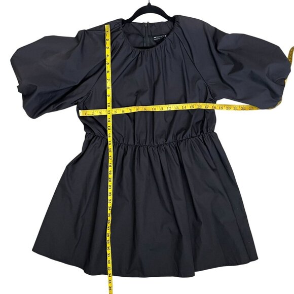 ASOS Black Puff Sleeve Babydoll Mini Dress Size 10 - Picture 10 of 10